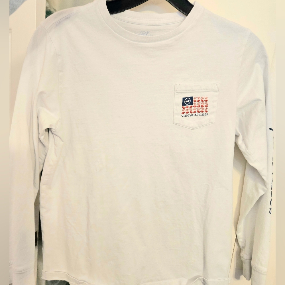 Vineyard Vines Classic White Pocket Tee Football